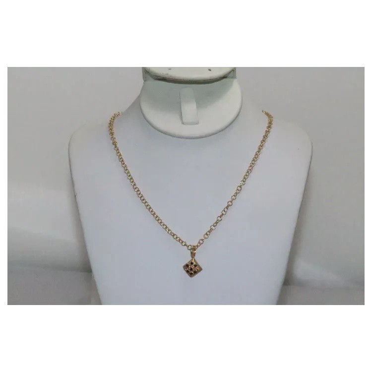 14 KT Gold Sapphire Stone Italian Necklace