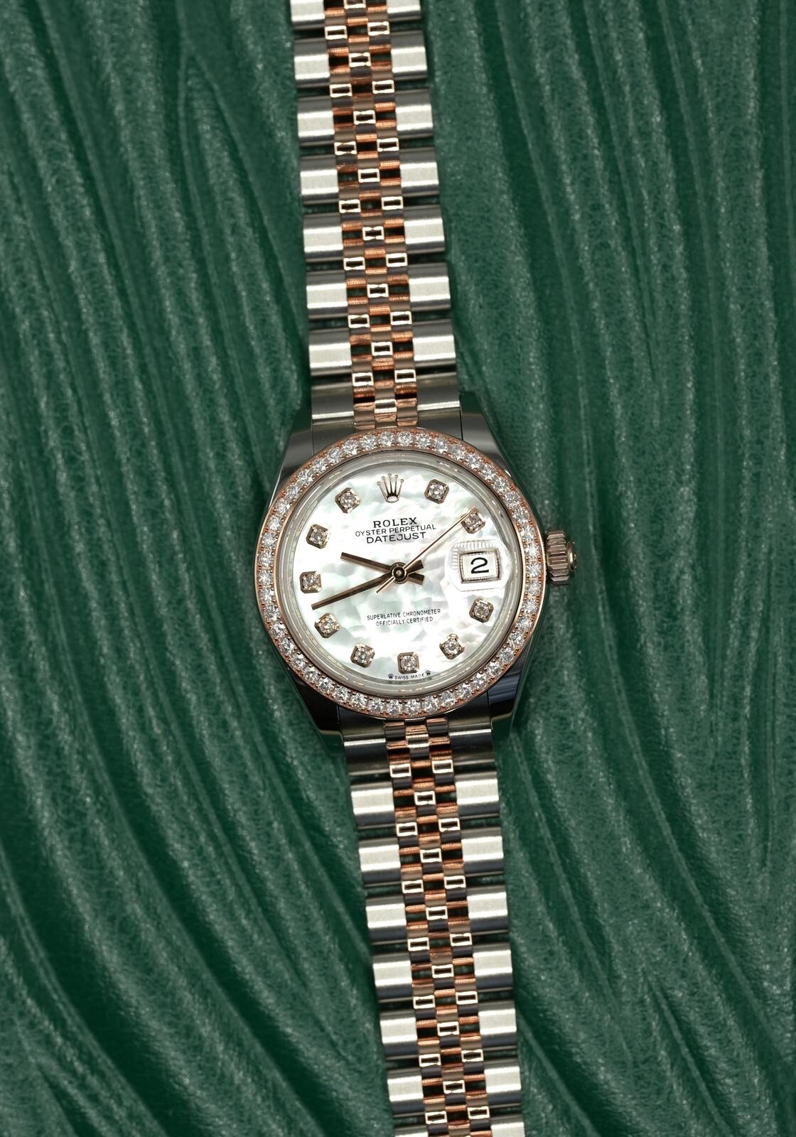 Rolex Steel & Rose Gold Datejust 28mm 279381RBR Factory White ‘MOP’ Diamond Dial