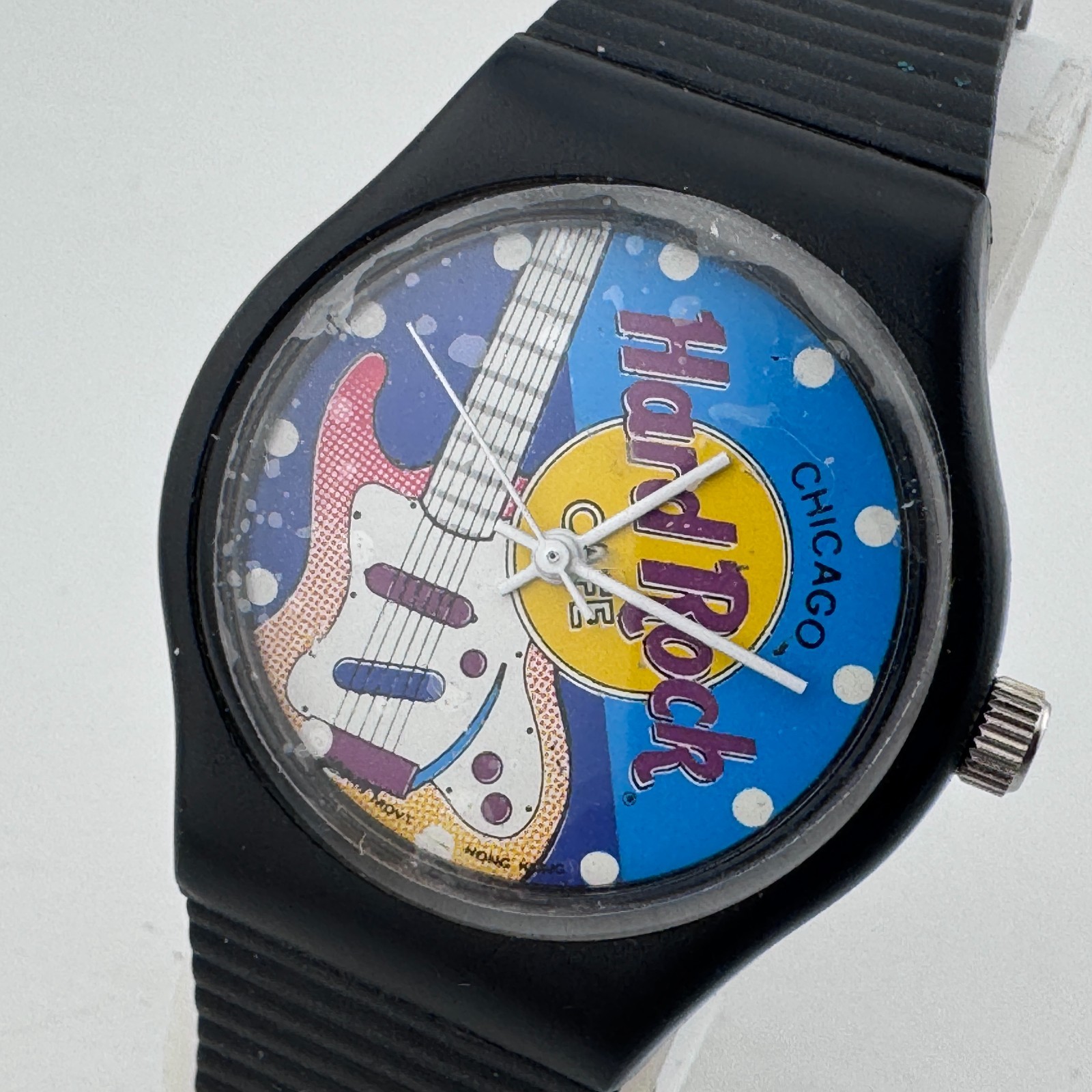 Chicago Hard Rock Cafe Japan Quartz Watch Unisex Black Plastic Analog New Batter