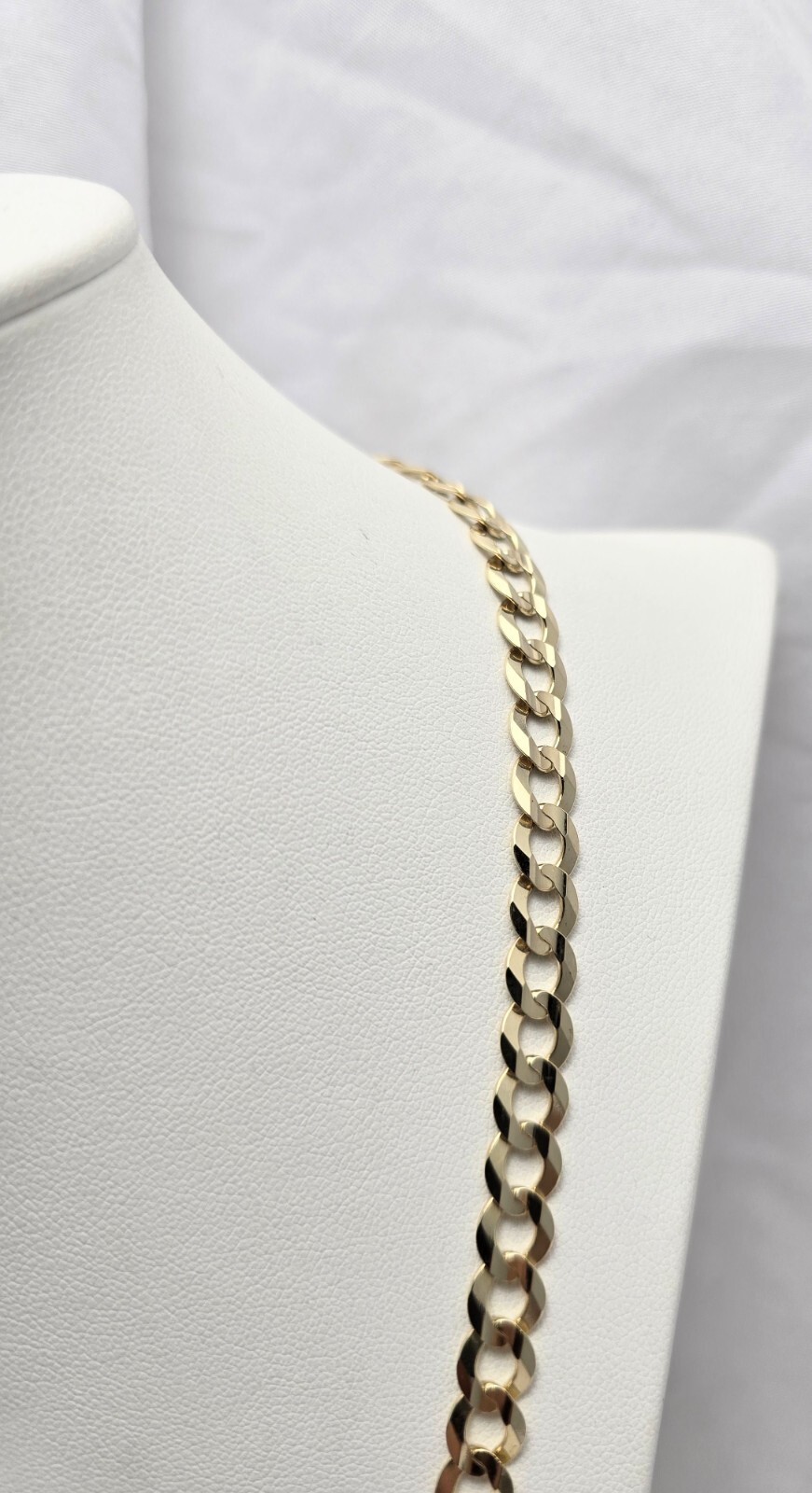 Unique 10K Karat Solid Yellow Gold Flat Curb Link Chain Necklace – 22.50″ Length