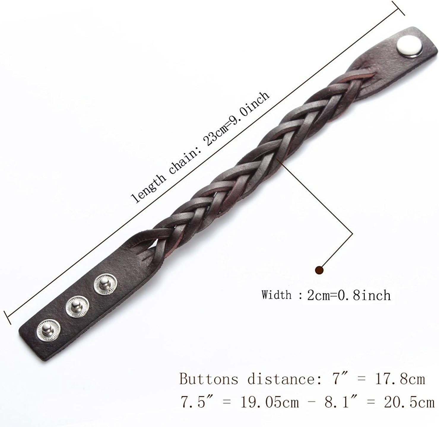 Stylish Adjustable Genuine Leather Bracelet for Men & Women – 7 Colors Available