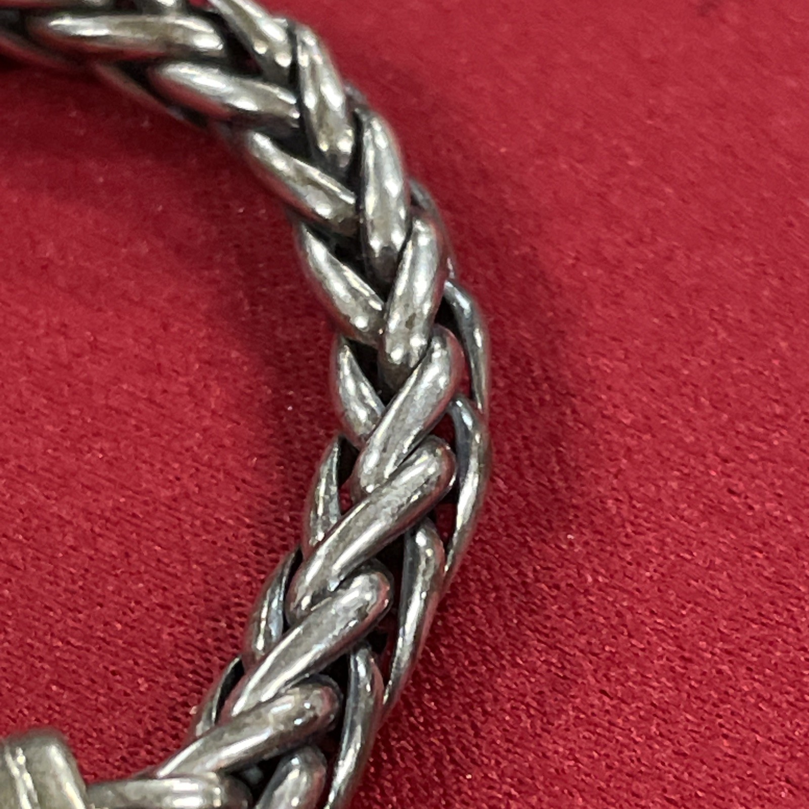Sterling Silver 925 Israel PZ Paz Creations Carved Bar Chain 6.75 Bracelet