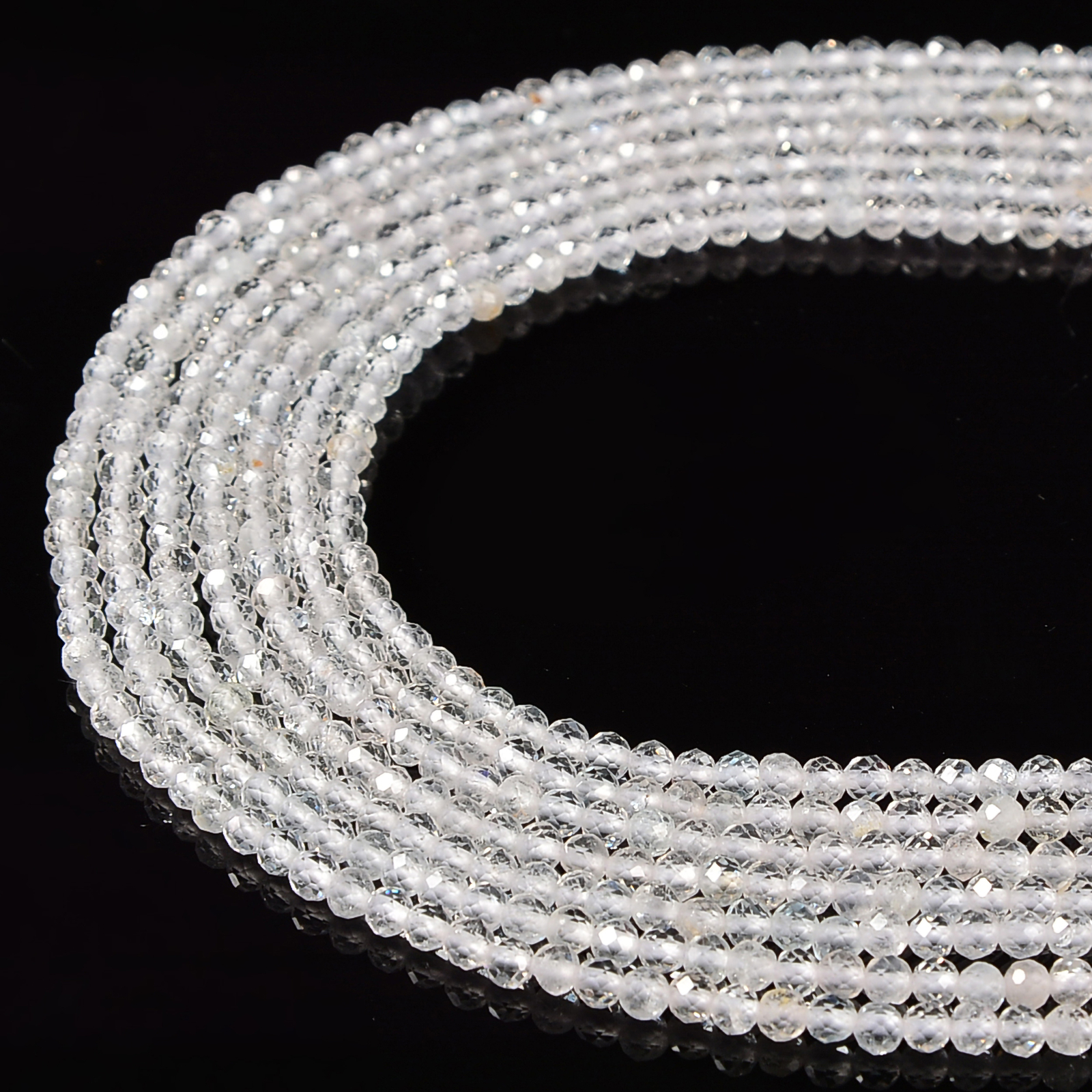 Natural Topaz Faceted Round Beads Size 2mm 3mm 4mm 15.5” Strand