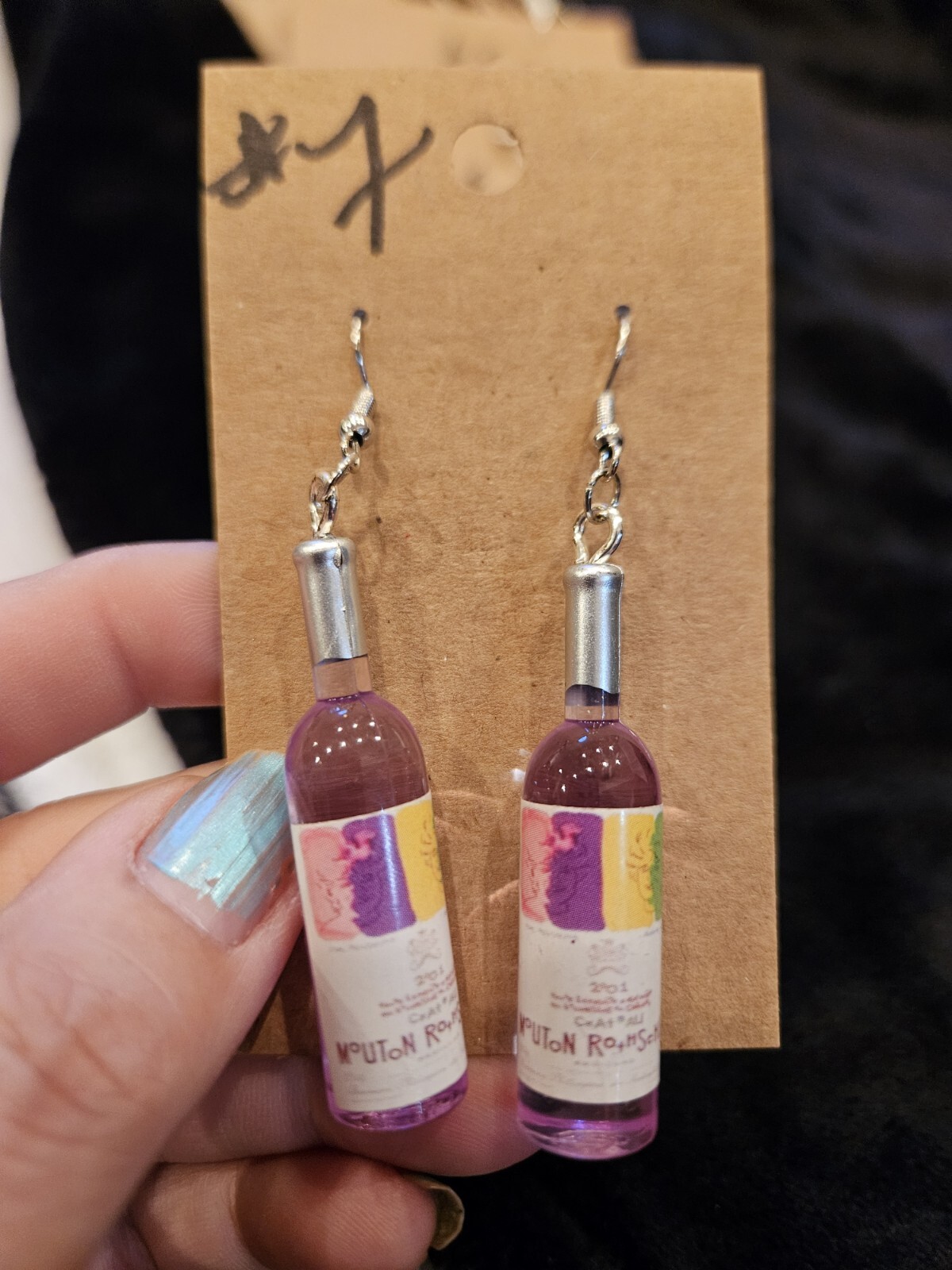 WINE BOTTLE EARRING – HANDMAD Colorful -Accurate – 8 Diff. Styles to Choose from