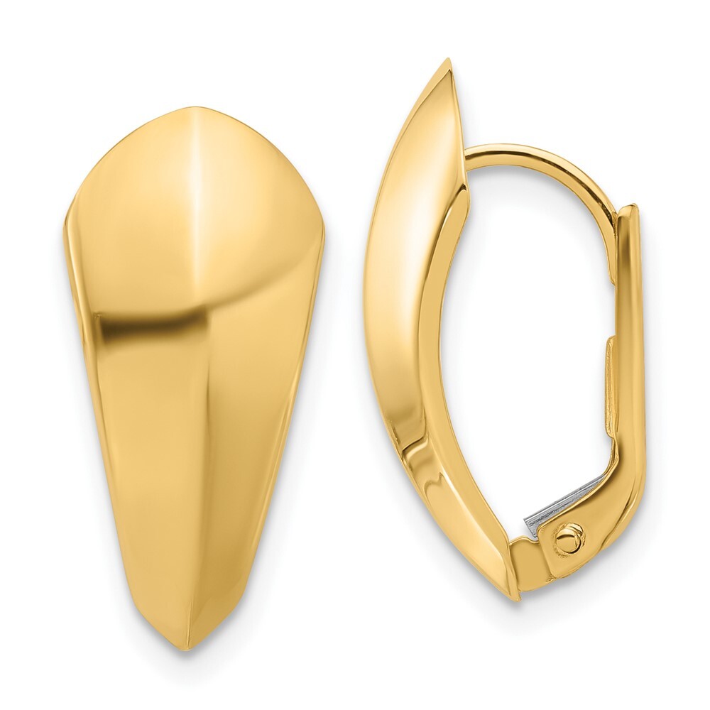 14k Yellow Gold Omega Back Earrings for Women 1.95g, L- 20.33mm, W- 9.63mm