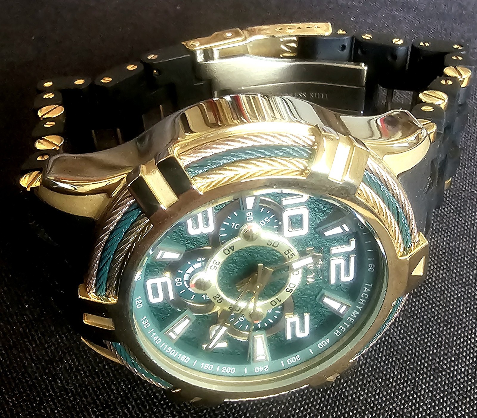 Invicta Bolt Men 25557 Green Gold Black Chronograph Men’s Quartz Watch