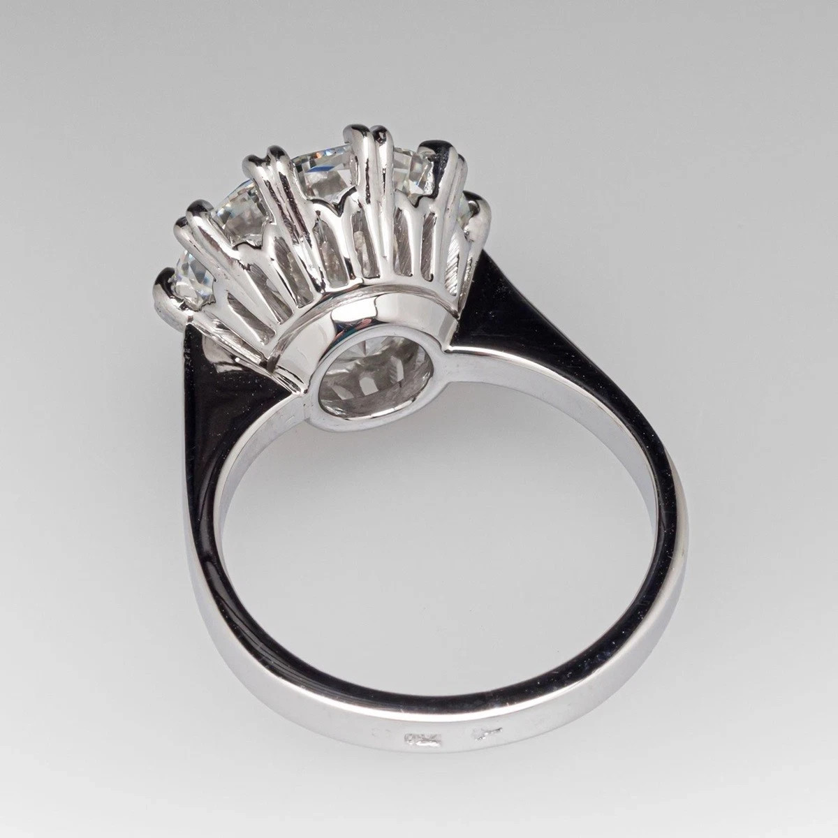 RARE 10.00 Ct Certified White Treated Diamond Solitaire Ring In 925 Silver