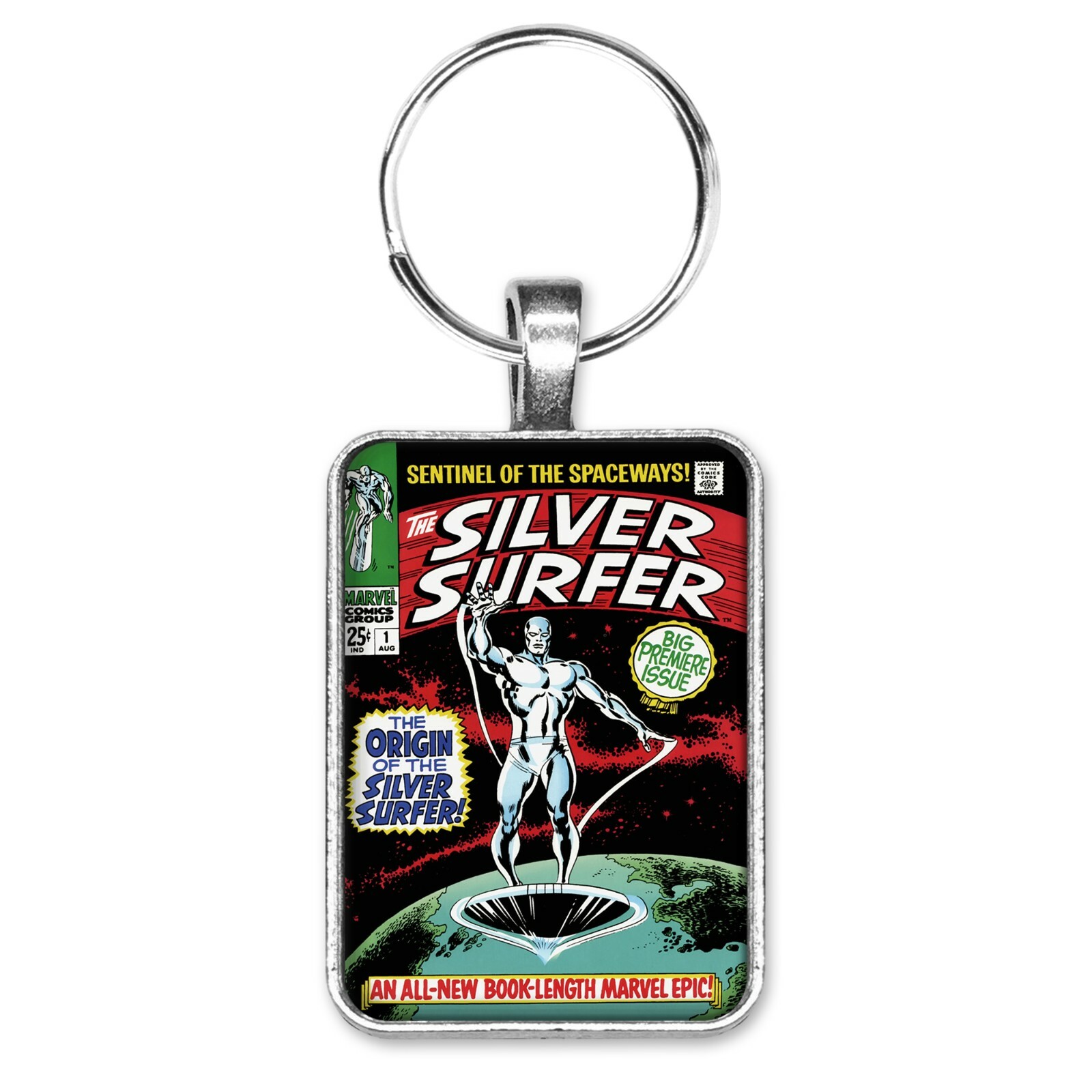 The Silver Surfer #1 Cover Key Ring – Necklace Classic Origin Comic Book Jewelry