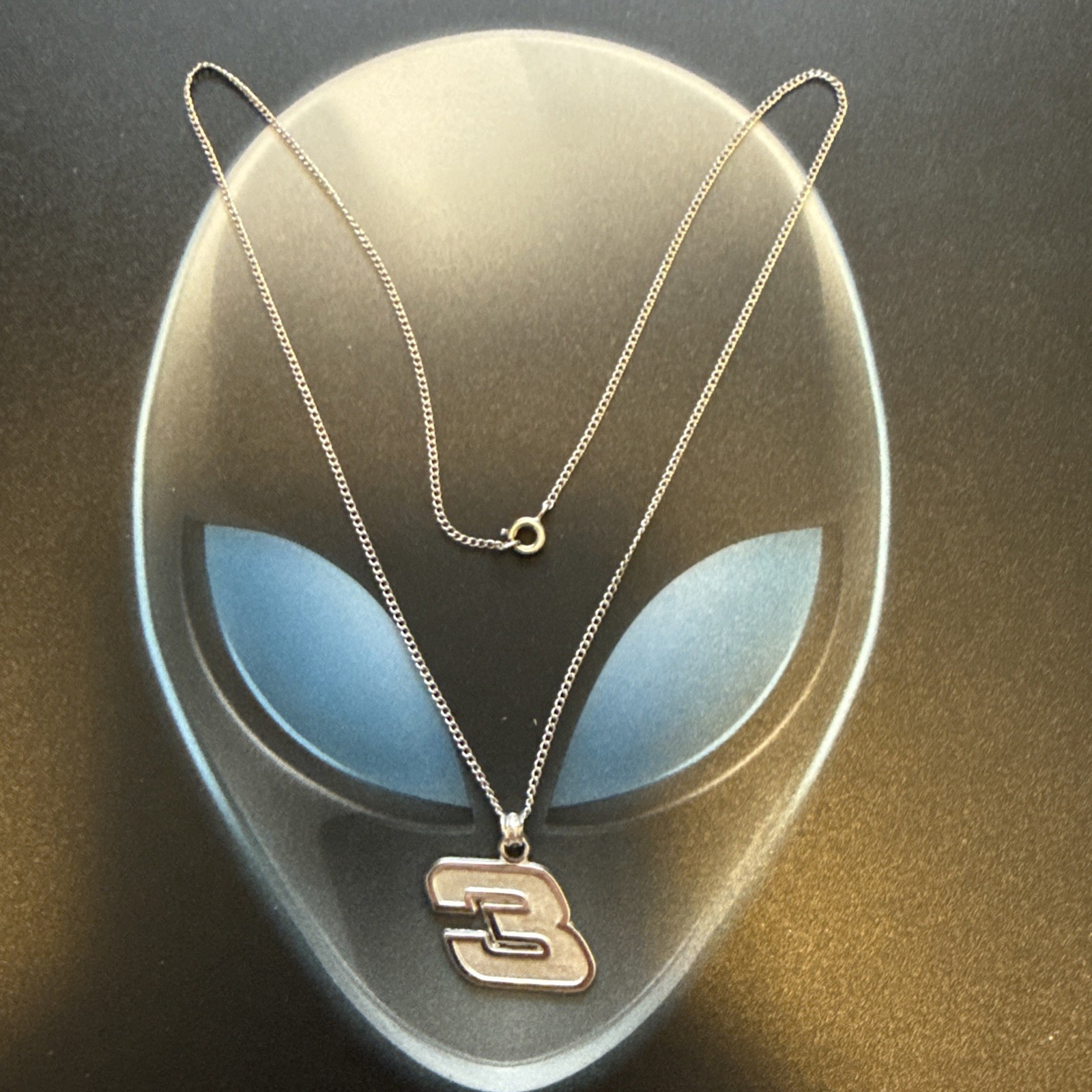 925 Sterling Silver #3 Pendant Chain Necklace