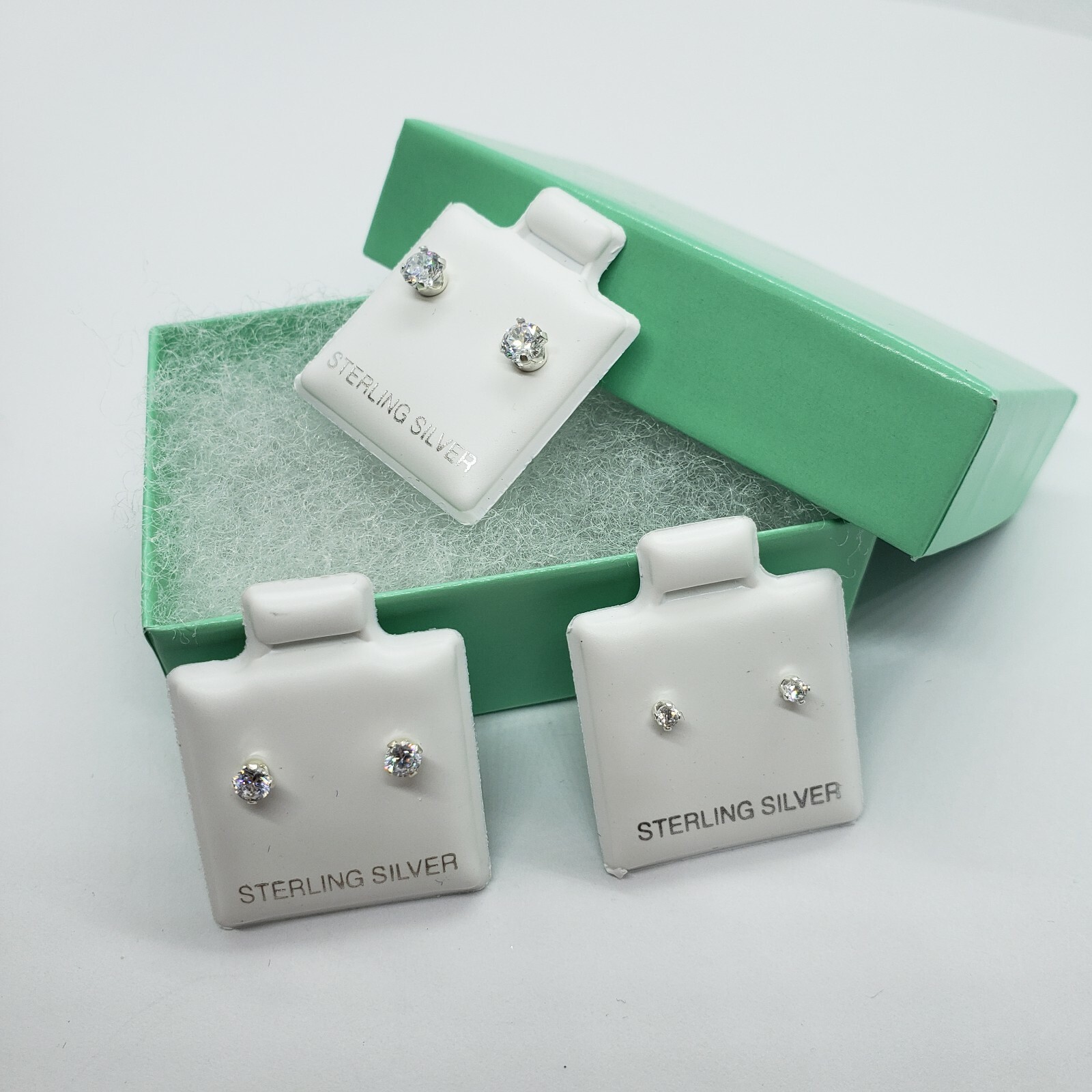 Tiny Sterling Silver Cubic Zirconia Stud Earrings Cartilage Nose Studs 2mm-4mm