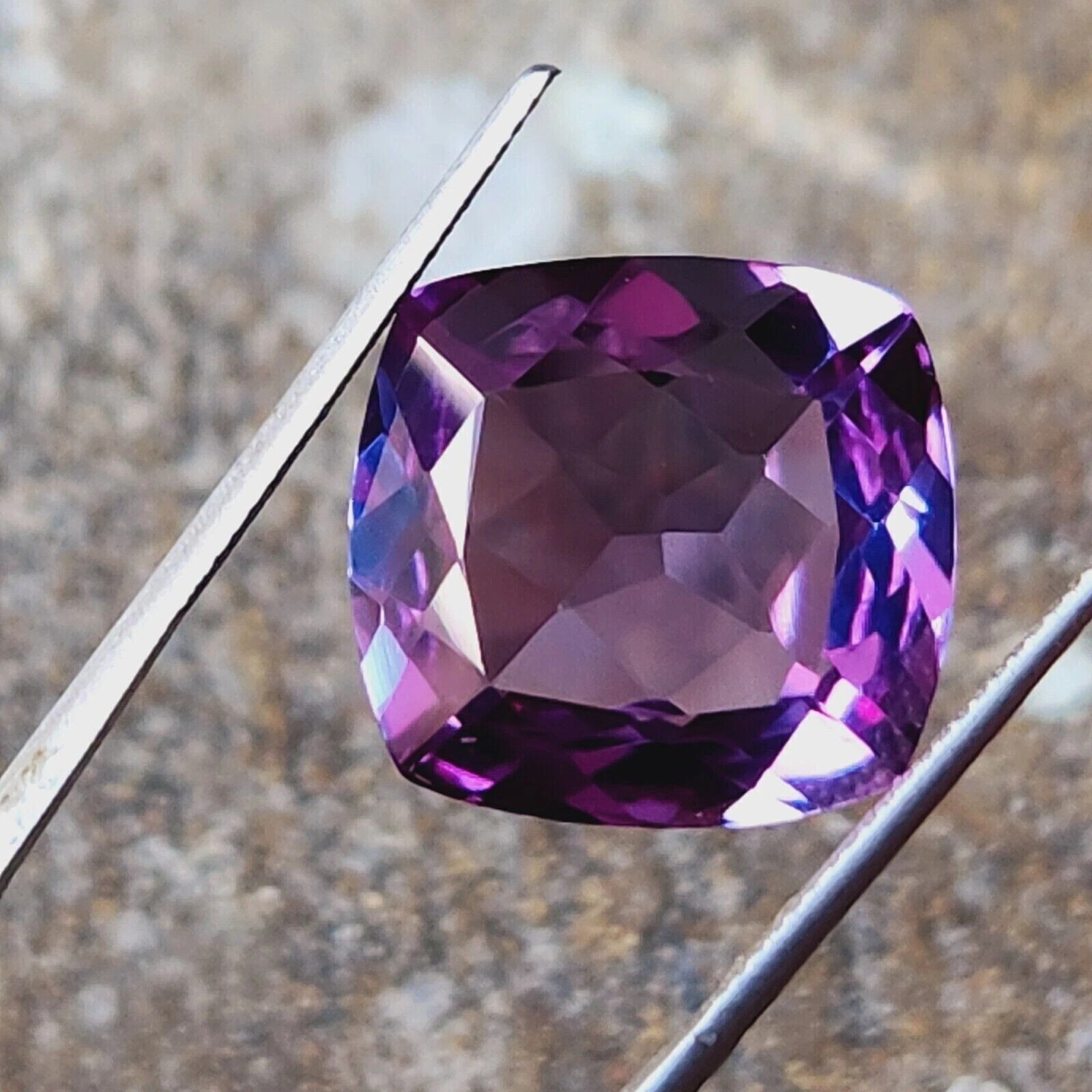 Color Change Alexandrite Cushion Cut 12-13 Ct Natural Loose Gemstone Certified