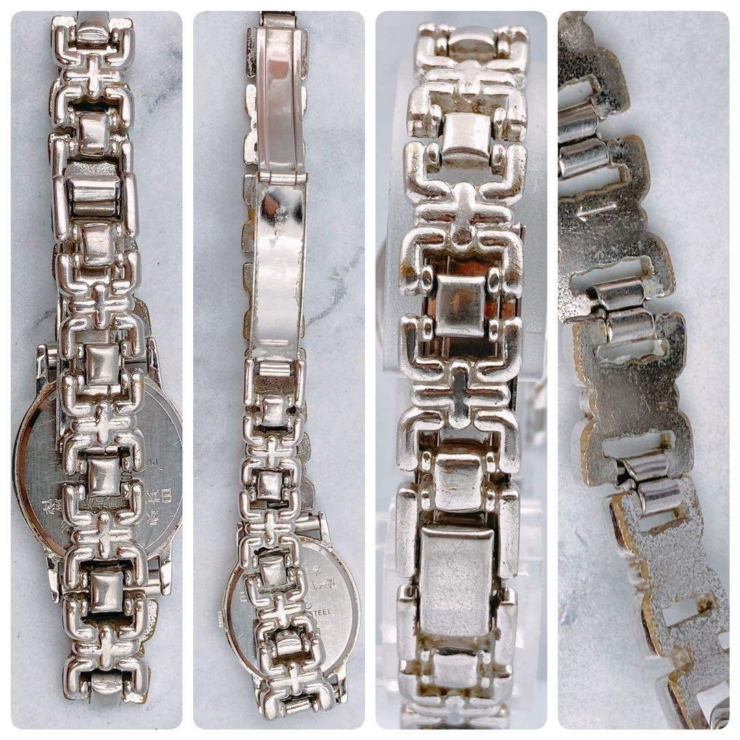 Working item SEIKO ladies’ wristwatch oval shape silver chain belt