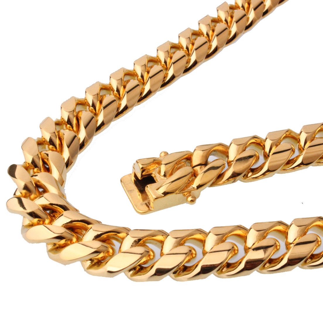 14k 24 in 6/8/10/12/14/16/18mm Gold plated Miami cuban link stainless steel