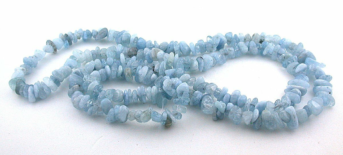 6mm to 10mm Aqua Blue Color Quartz Crystal Chip Nugget 34 Inch Bead Strand CBS51