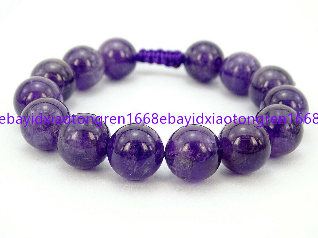 Fashion 12mm Natural Multicolor Gemstone Round Beads Braided Bracelets 7.5 Inch