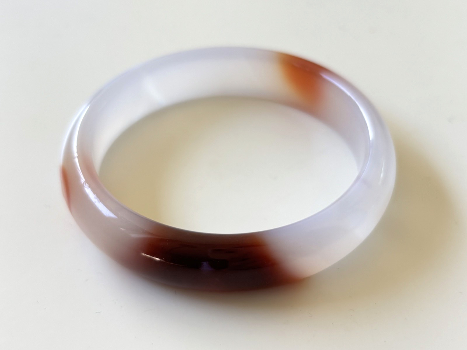 61mm Natural Black Lace Agate Carnelian Bangle Banded Crystal Healing Bracelet