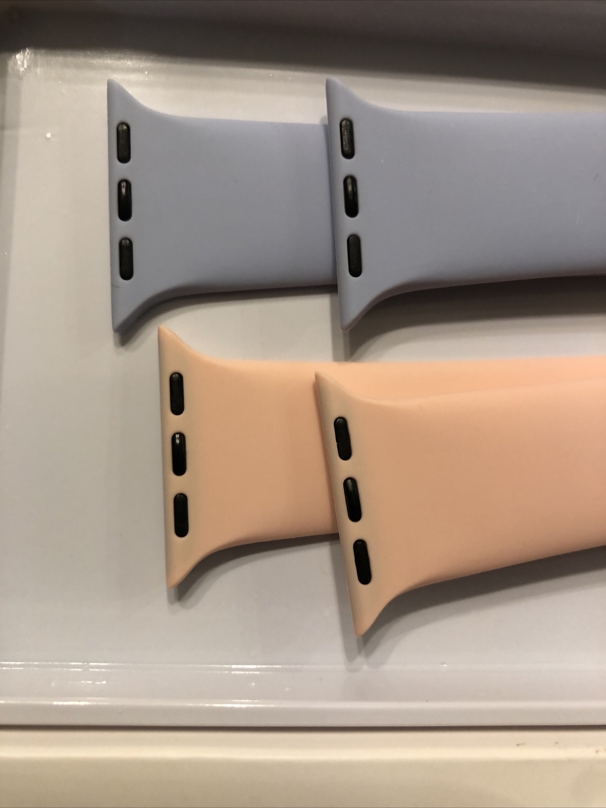 Replacement Silicone Bands For Apple iWatch Sport 38mm Pink Sand/Light Blue NIB