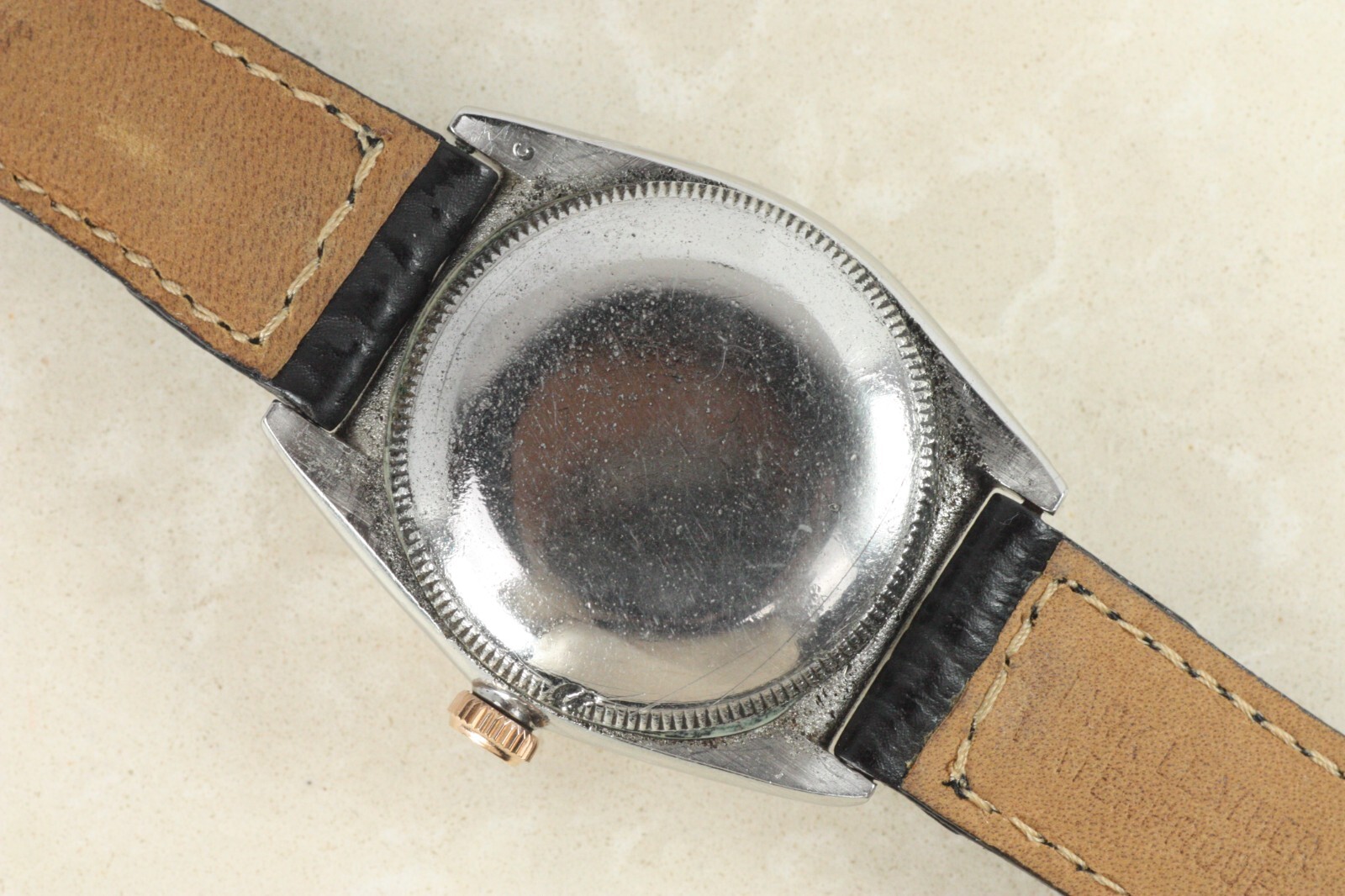 Rolex Bubbleback REF 3372 Rose Gold & Steel Circa 1940s Chronometer Sweep Second