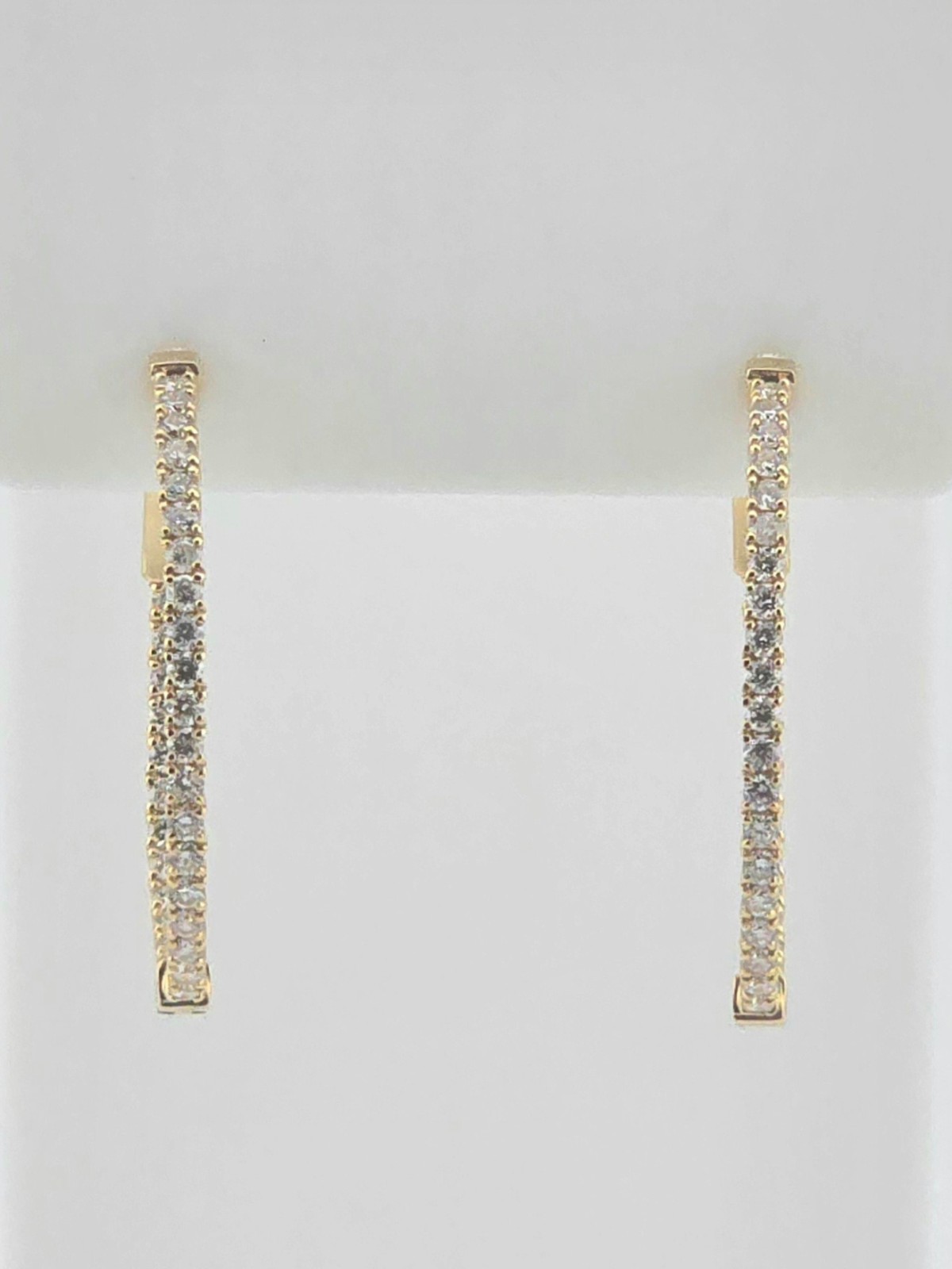 14KY DIAMOND ~1CTW ~H-I ~I1 INSIDE OUTSIDE HOOP EARRINGS – 132578