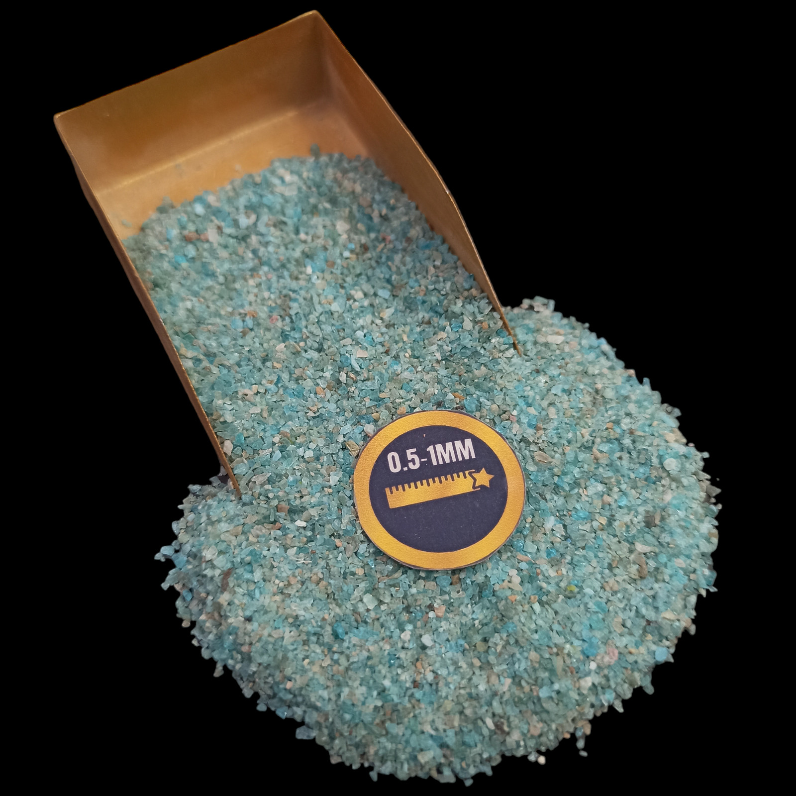 Blue Apatite gemstone crushed Coarse 0.5-1mm Gemstone For Jewelry Making