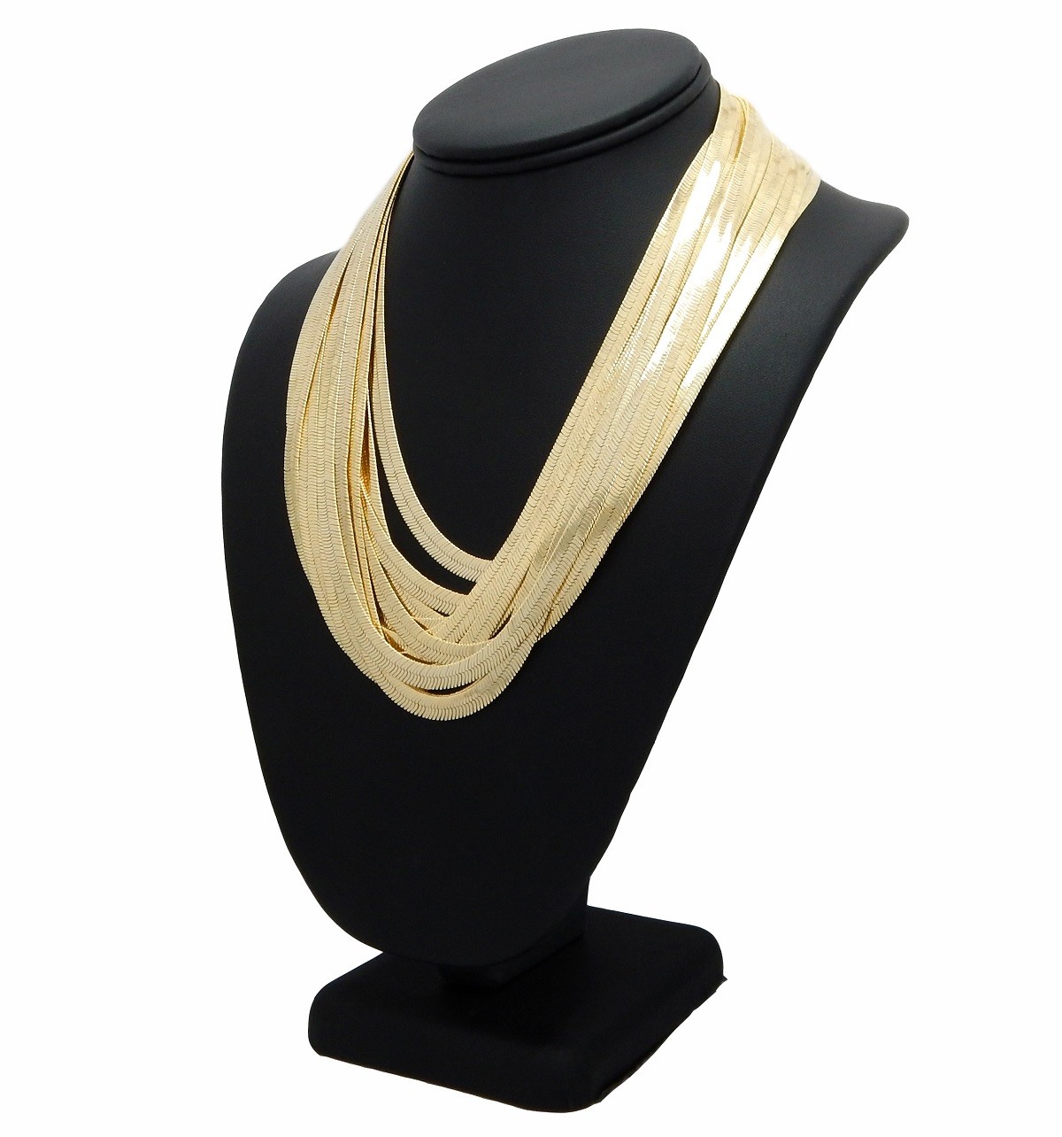 Wholesale 6mm Herringbone Chain Necklace 12 piece 18″ 20″ 24″ 30″ Gold Plated