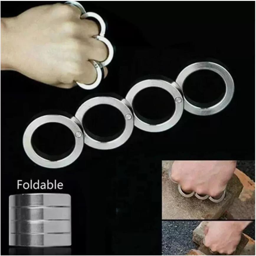 Rotatable Folding Ring Clasp Ring Stainless Steel Outdoor For Hiking Men – 4Pcs