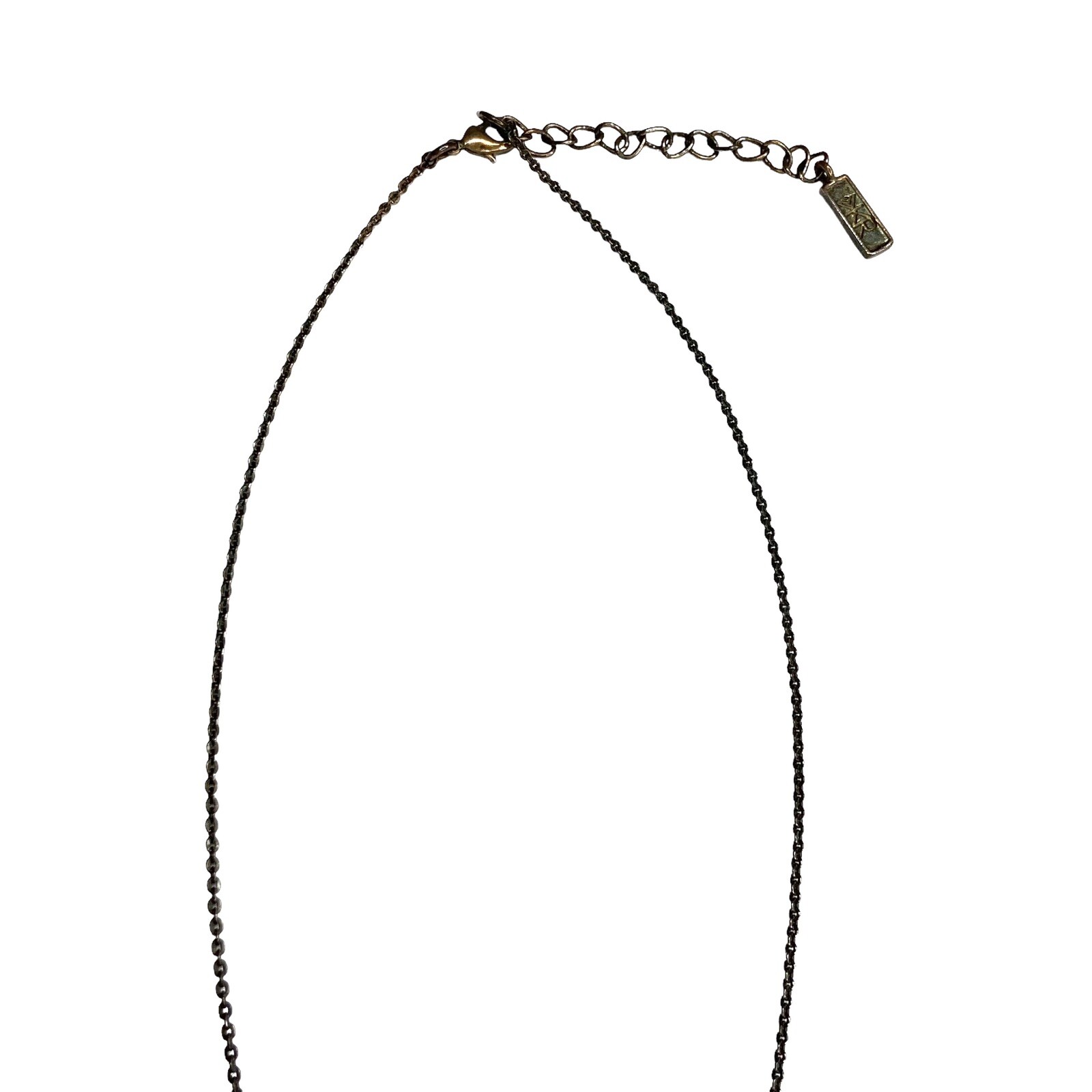 EUC Silpada KR Crossbar Swarovski Crystal Brass Necklace 15″ With A 2″ Extender