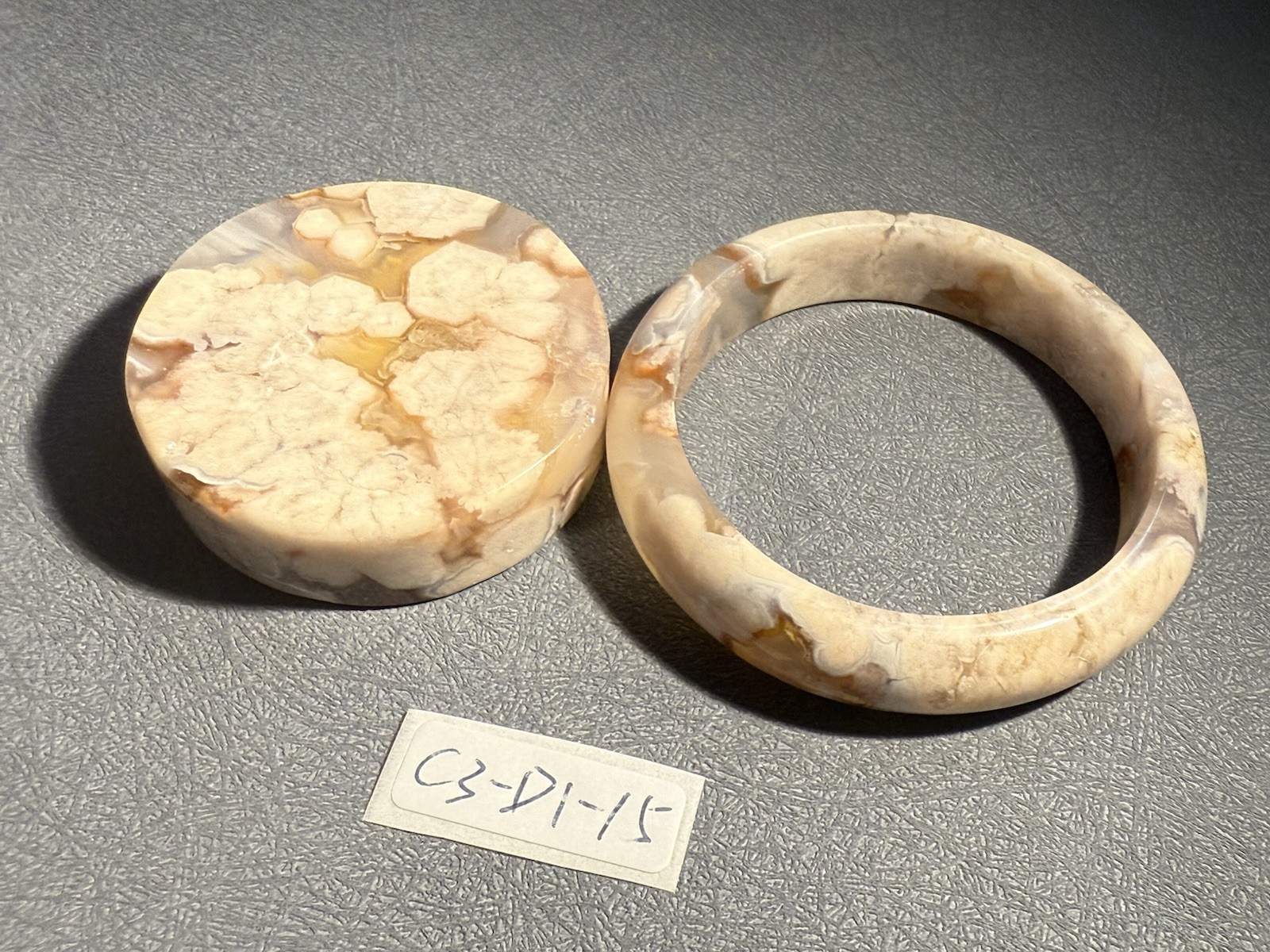 58.3mm Madagascar Sakura Agate Cherry Blossom Bangle/Flowers Blossom