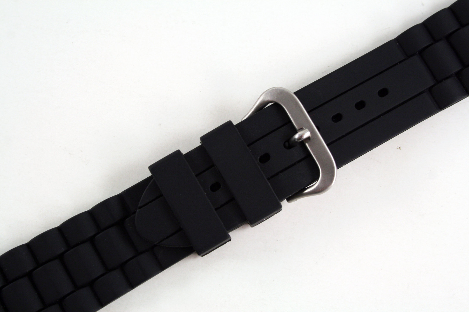 22mm Silicon Rubber watch band Black Straight End strap fits Fossil watch