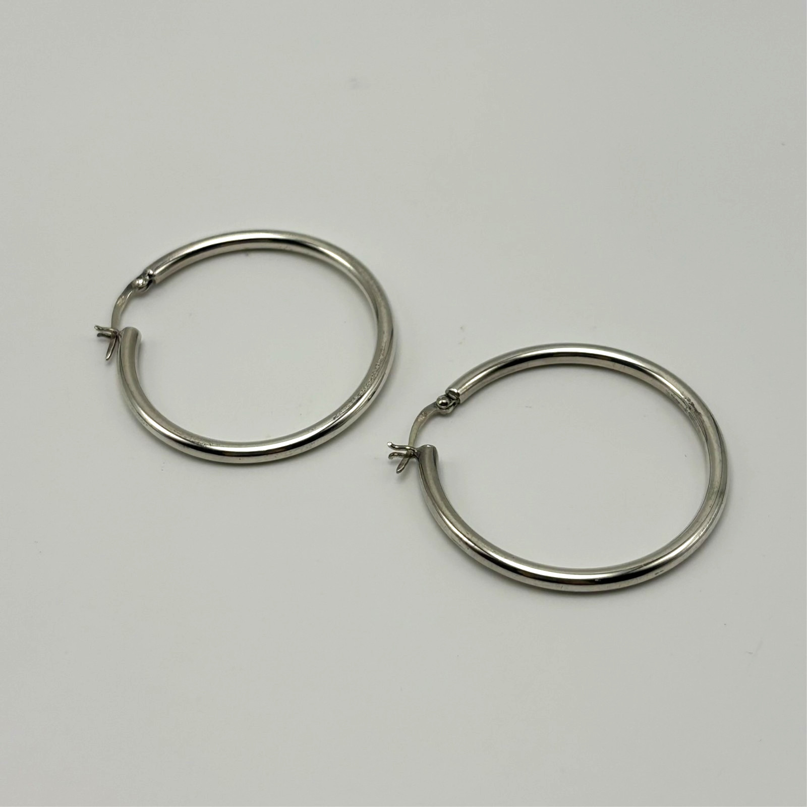 925 Sterling Silver Large Hoop Earrings 50mm Classic Round Endless Hoops
