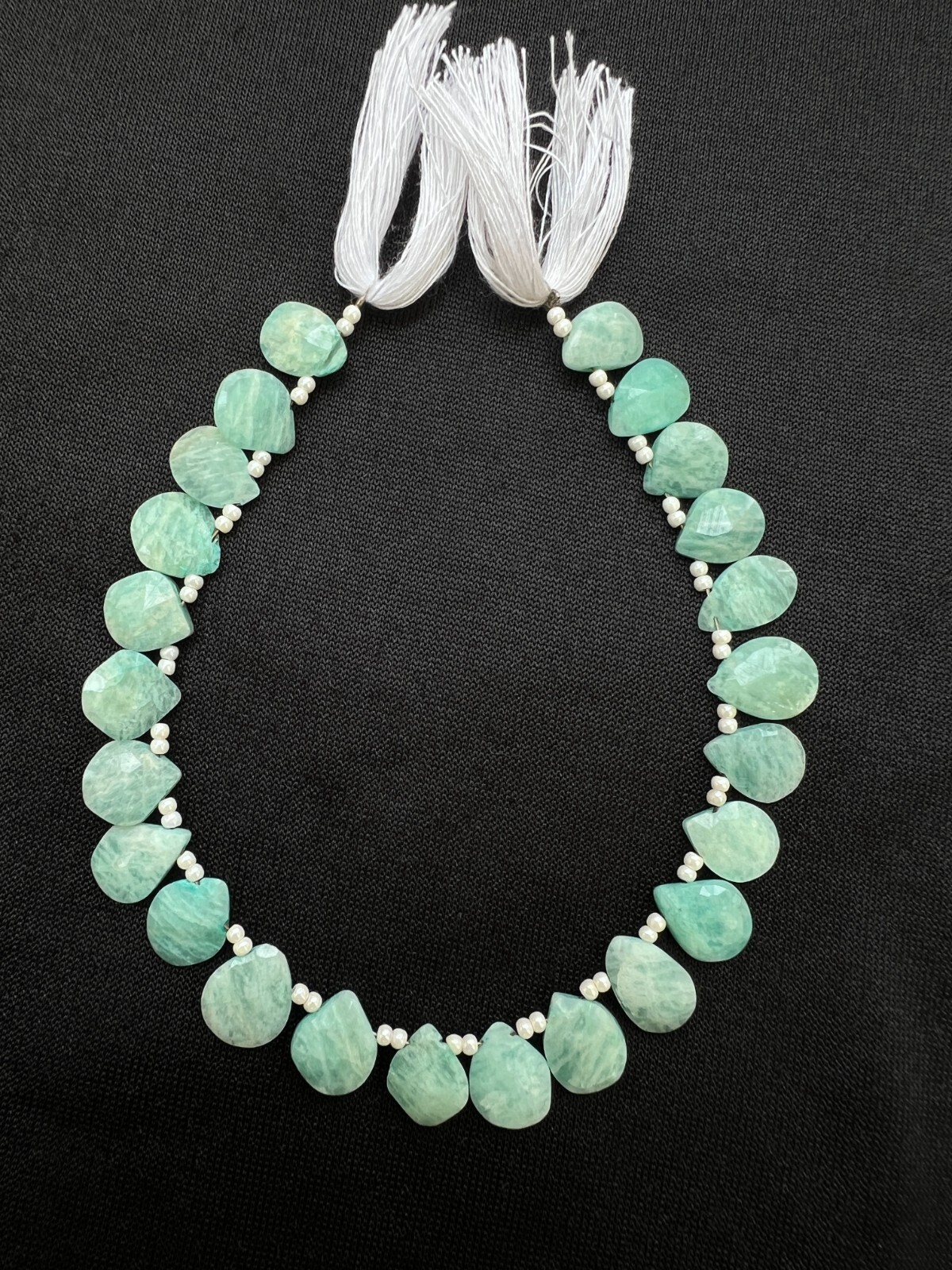 Natural Amazonite Faceted Pear Briolette Beads 1 Strand 8-9mm Teardrop Gemstone