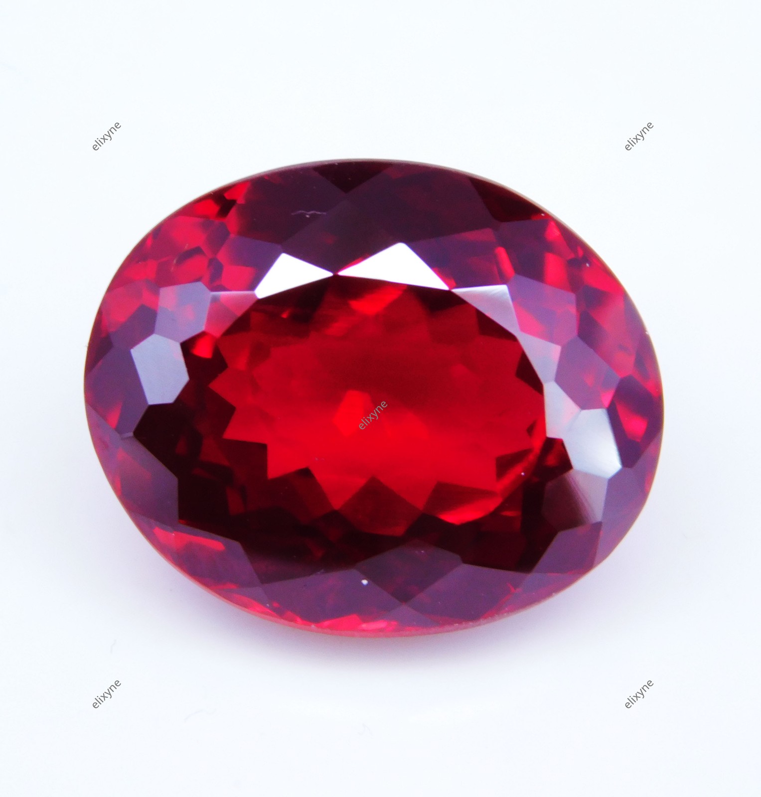 Certified 26.75 Ct Natural Red Ruby Oval Cut Loose Gemstone