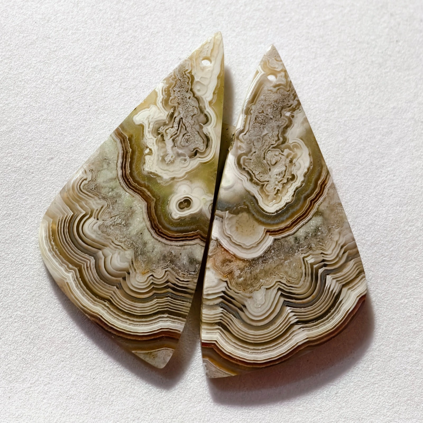 53 Cts Natural Crazy Lace Drilled Match Pair Cabochon Gemstone 44 X 21 MM