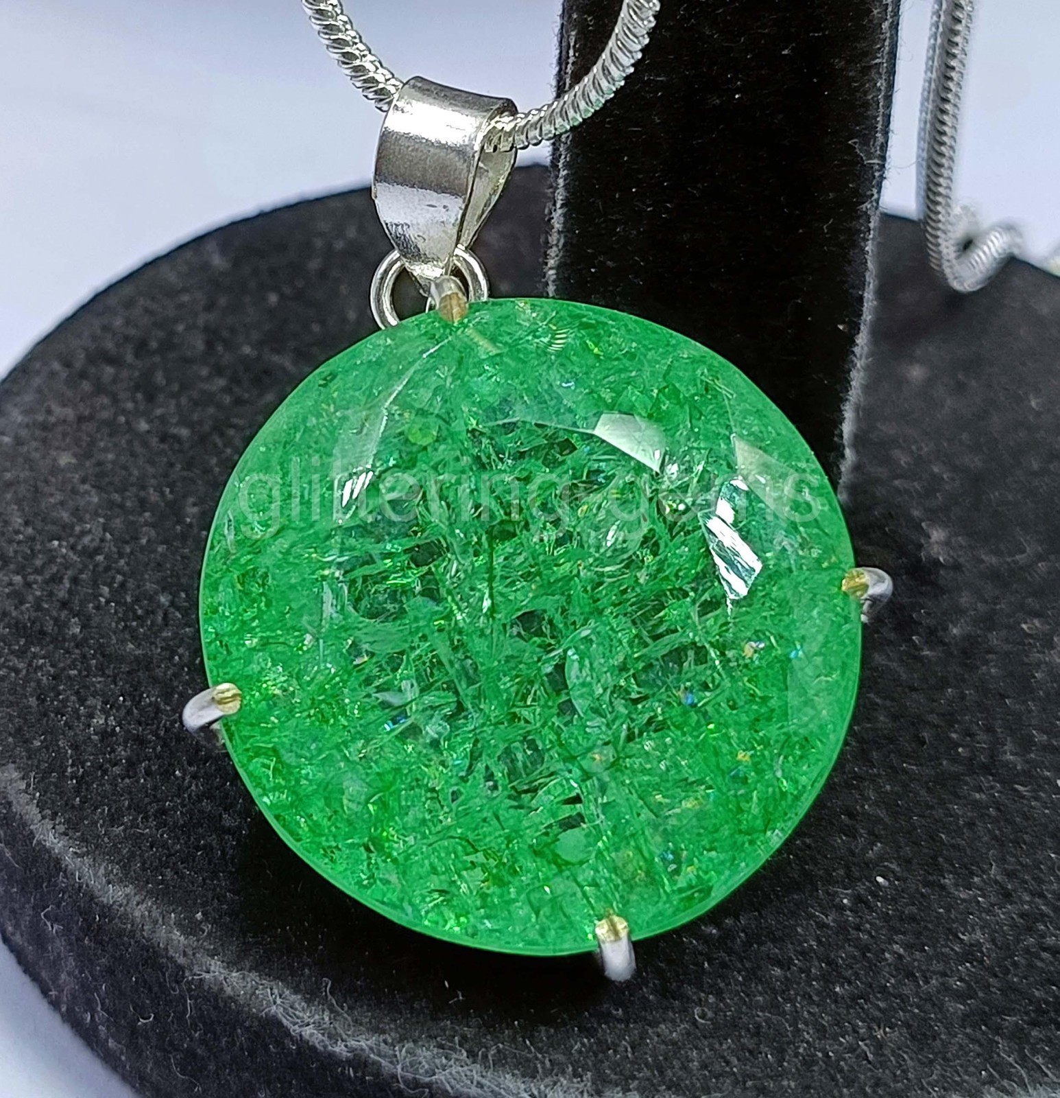 Natural Certified 123.0Ct Green Emerald 925 Solid Silver Pendant Loose Gems 5JST
