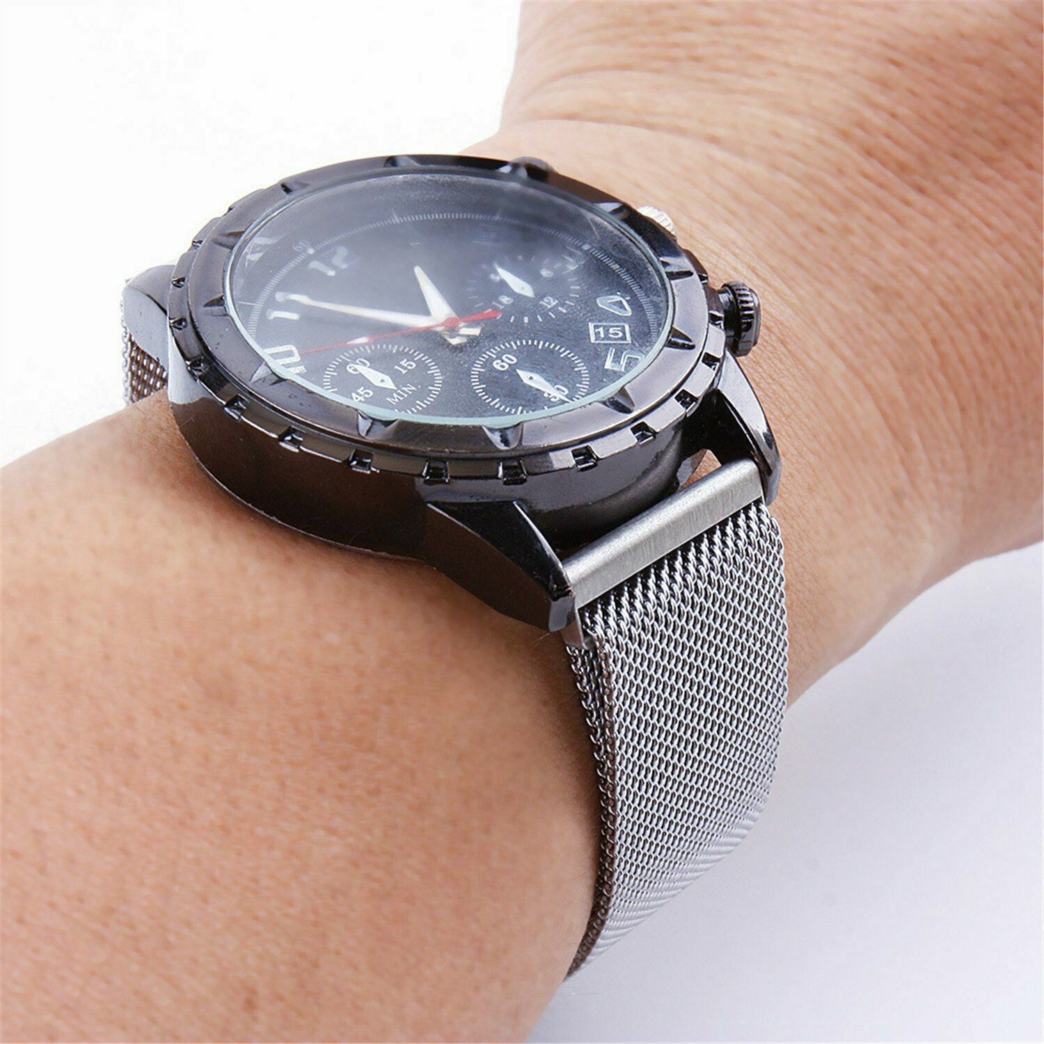 14-24mm Magnetic Clasp Mesh Loop Watch Band Stainless Steel Metal Strap Bracelet