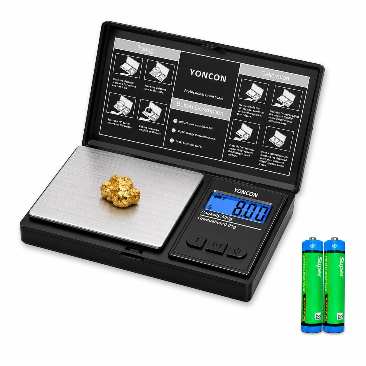 500g Digital Scale 0.01g Accuracy LCD Display Tare Function Portable Pocket