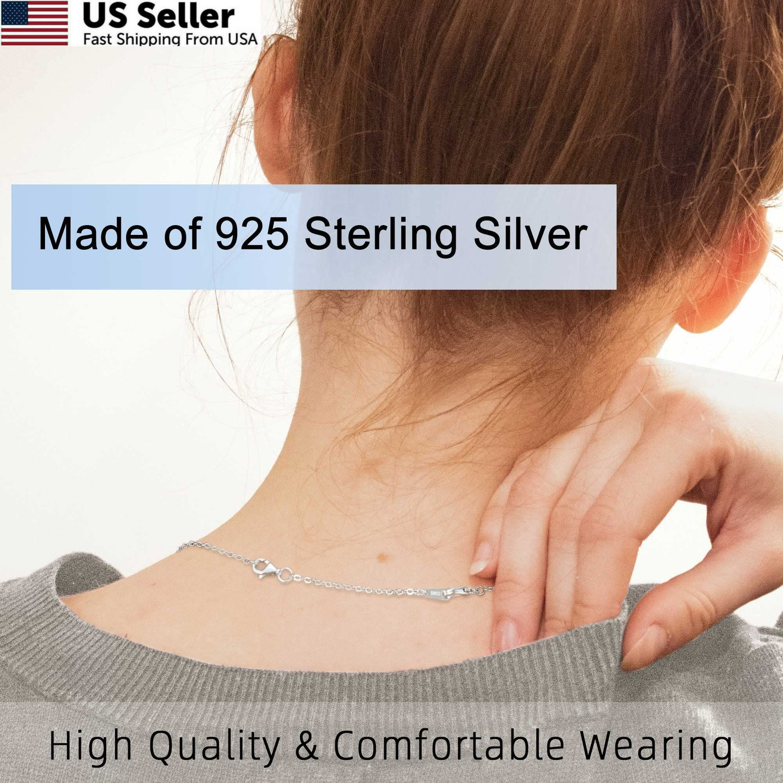 Necklace Extender VANBARIS Sterling Silver Chain Set 3 Pcs 2 3 4″ Fast Ship USA