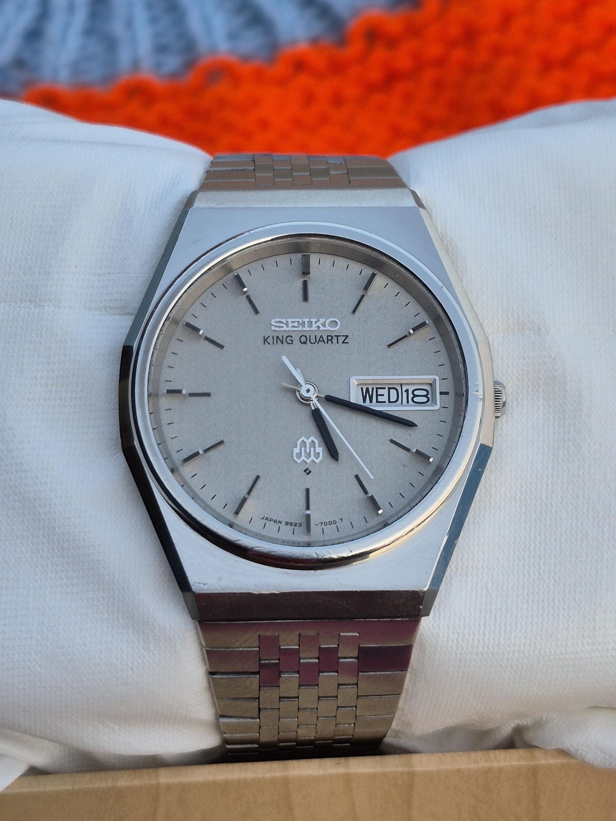 Vintage Seiko King Twin Quartz Watch 9923-7000 Stainless Steel Day Date JDM HAQ