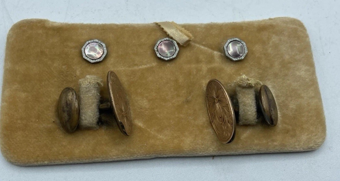 Vintage LARTER & SONS 6 Pc Cufflinks Set In Original Box Plus Bonus Pieces