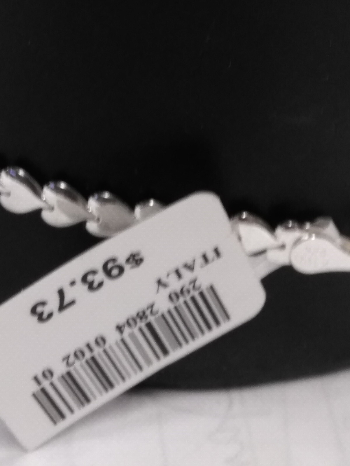 925 Foldover Heart Bracelet 7.5 inches