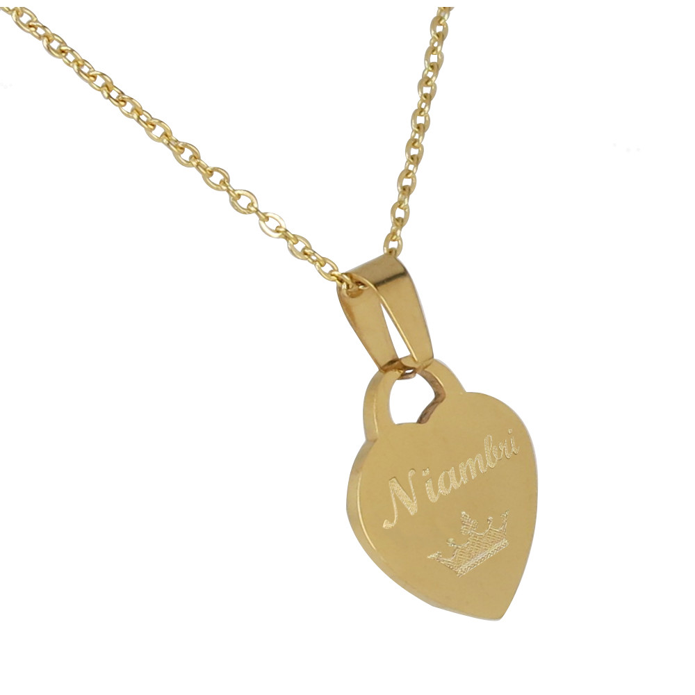 Personalized Gift Monogram Heart Name Pendant Silver Tone Necklace for her