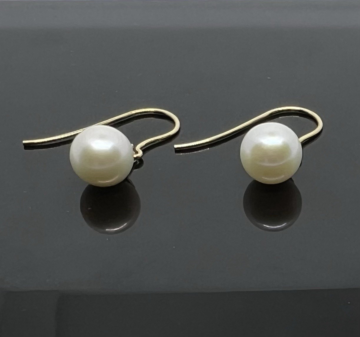 9ct Pearl Drop Earrings 8mm Genuine Cultured Freshwater Pearls 22mm Dangle Drop