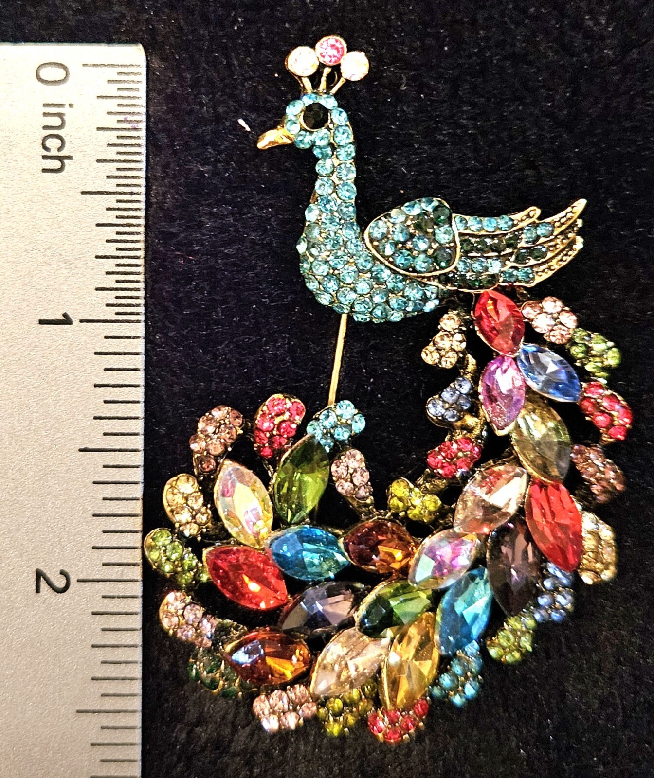 PEACOCK BROOCH EXTRAVAGANT BRILLIANT COLORFUL. CAN’T PASS THIS UP! JUST LOOK!!!!