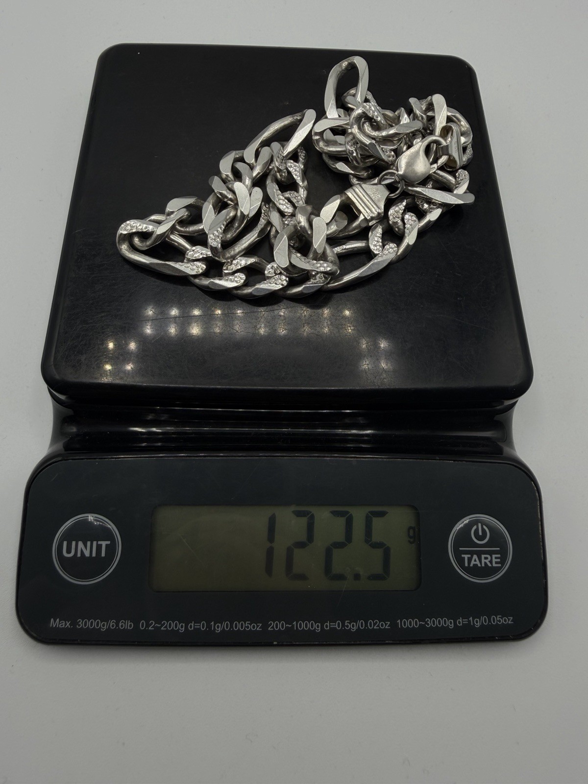 122g VTG Sterling Silver 925 Large Figaro Link Chain Necklace Heavy Size 21-1/2”