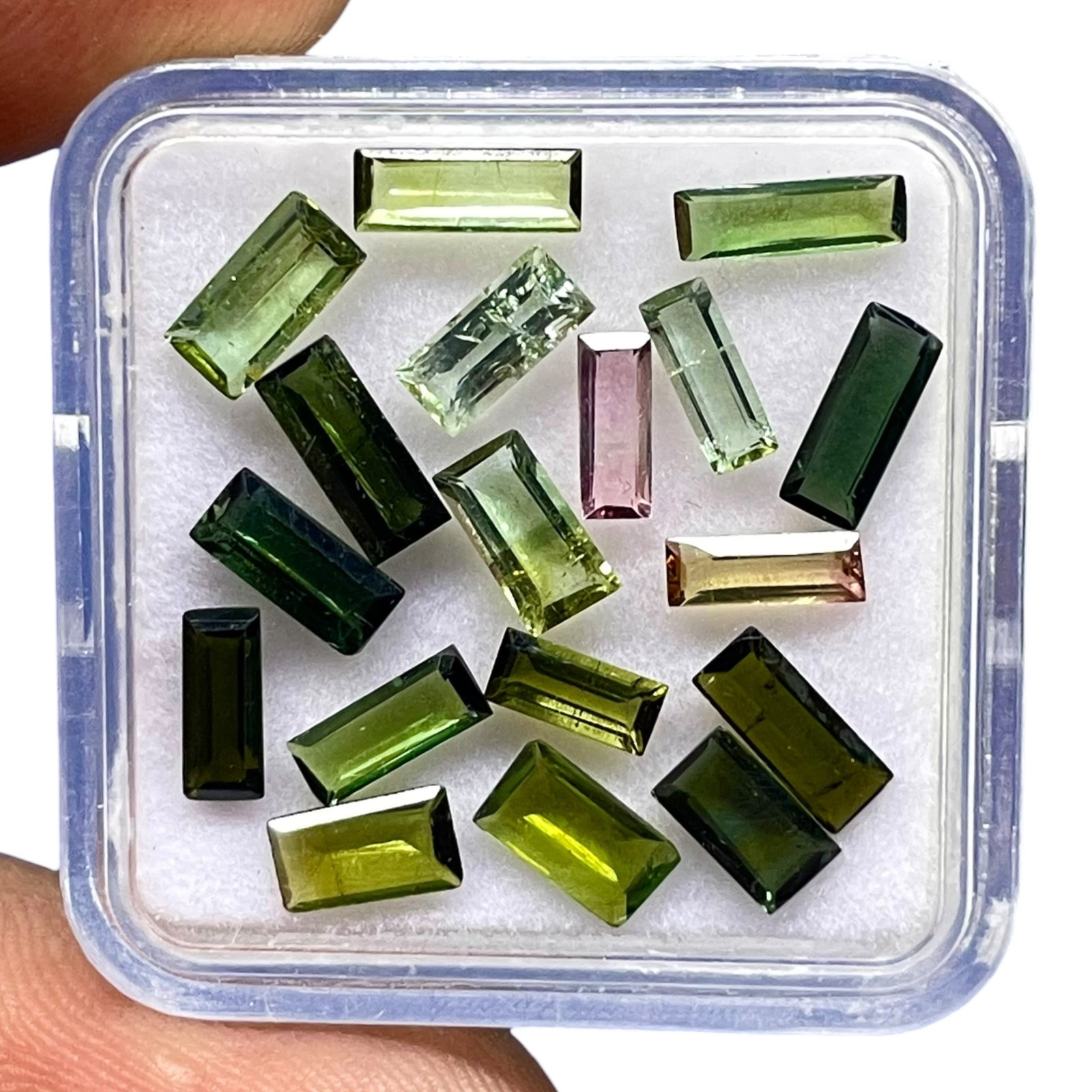 18 Pcs Natural Mozambique Tourmaline 5.4-7mm Baguette Cut Loose Gemstones Lot