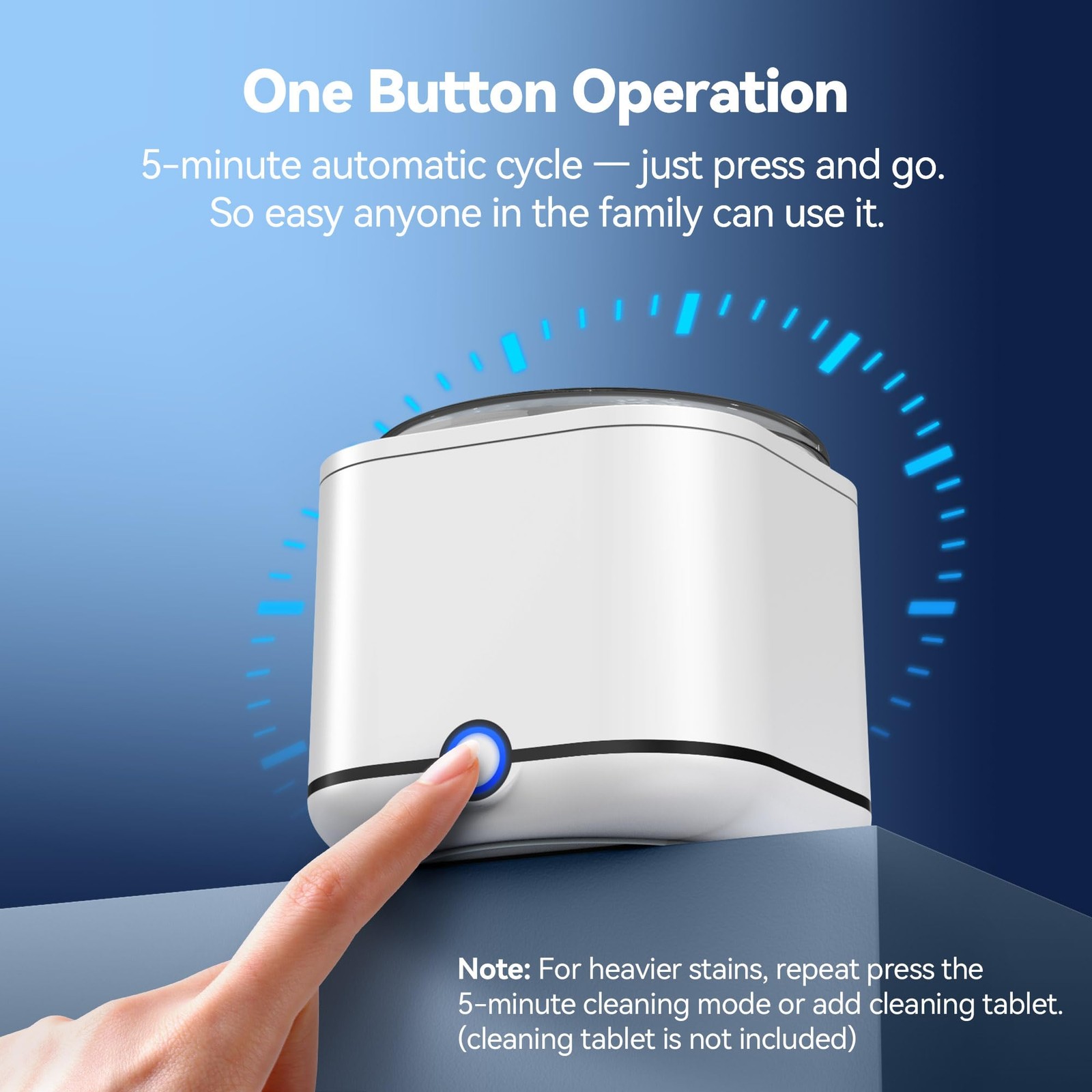 Ultrasonic Retainer Cleaner, 48kHz 7.8OZ Dental Cleaning Pod