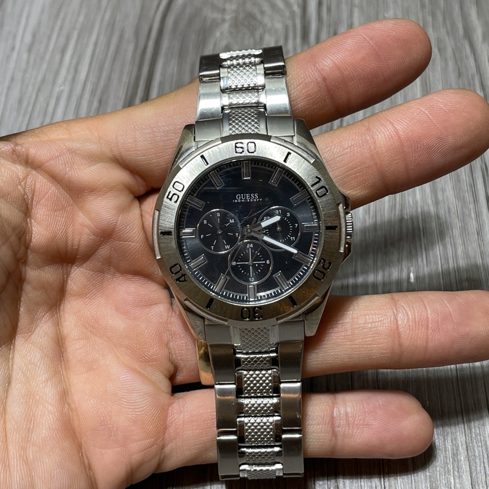 GUESS Waterpro stainless steel men’s chronograph watch (model U12505G1)