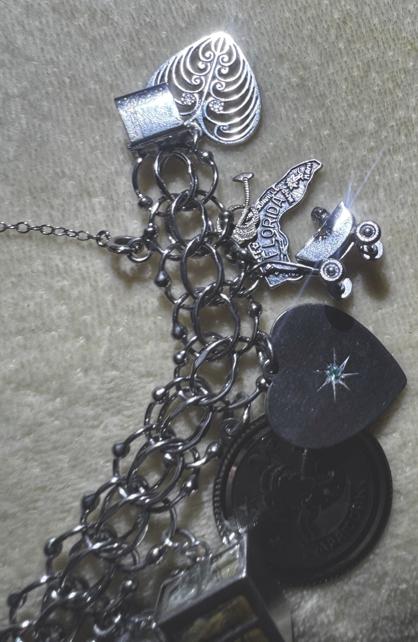 Gorgeous Double Curb Link Sterling Silver Charm Bracelet