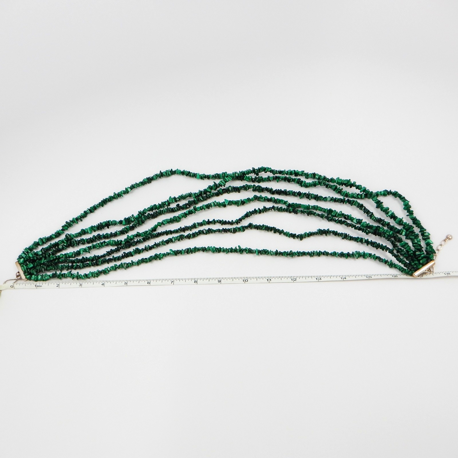 Mine Finds By Jay King 7 Strand Genuine Malachite Waterfall Necklace 18-21”