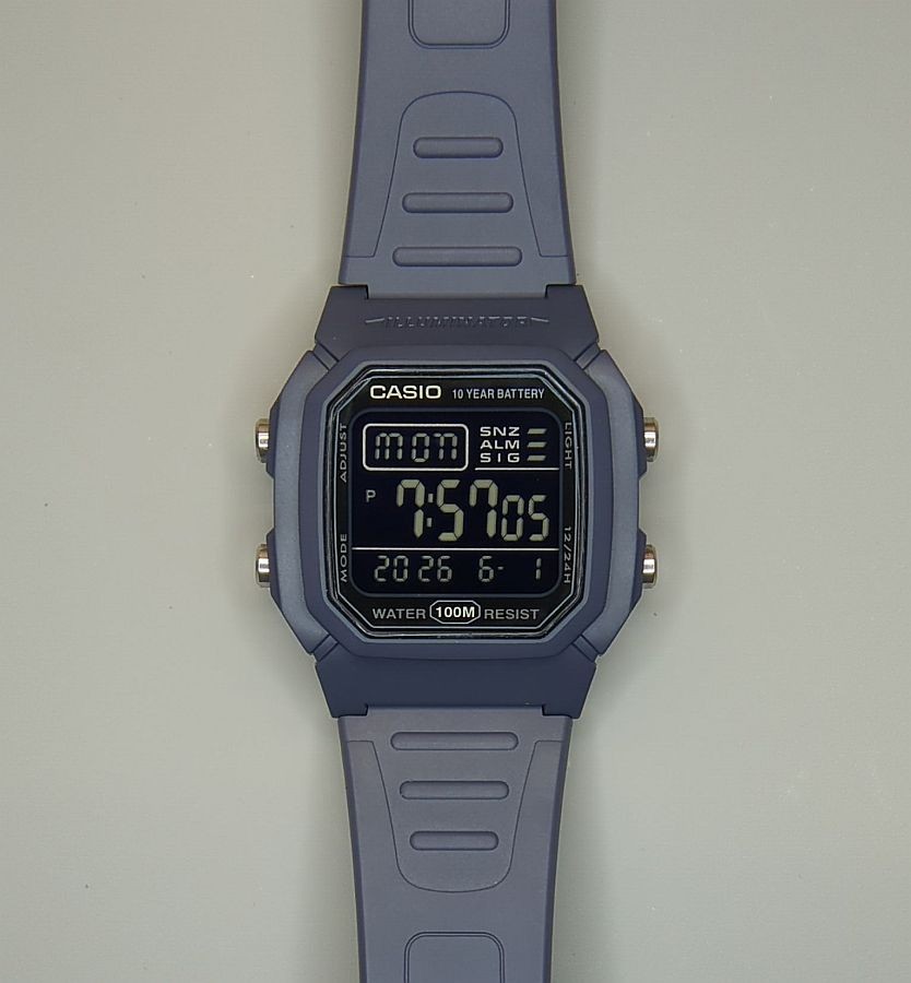 Casio W-800H Blue Case, Negative LCD Hydro Mod, LED Upgrade